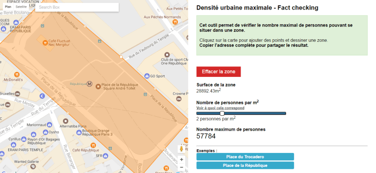 Actu Web - Un outil de fact-checking pour vérifier combien de personnes maximum tiennent dans une zone
