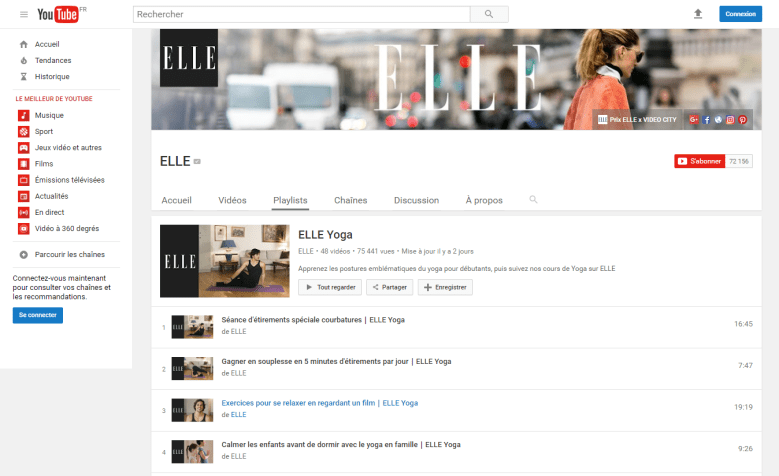 ELLE Yoga YouTube