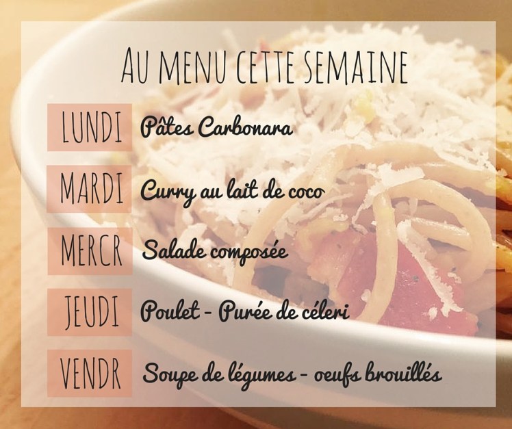 Les menus de la semaine