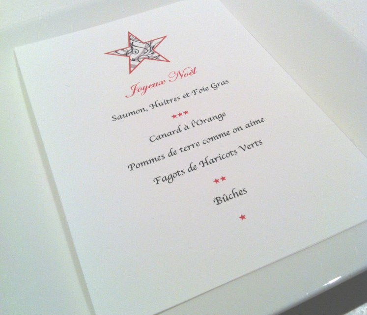 Modèle de menu de Noël à imprimer - blog un café avec Clémentine