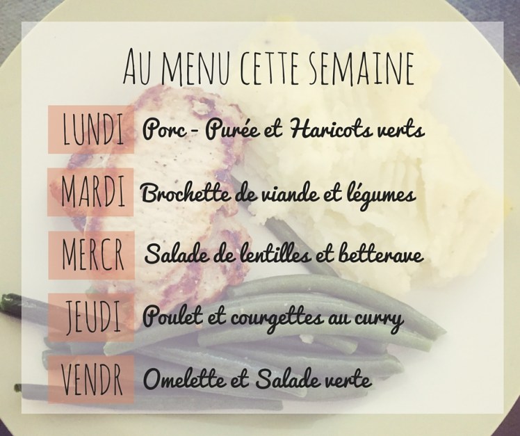 Au menu cette semaine