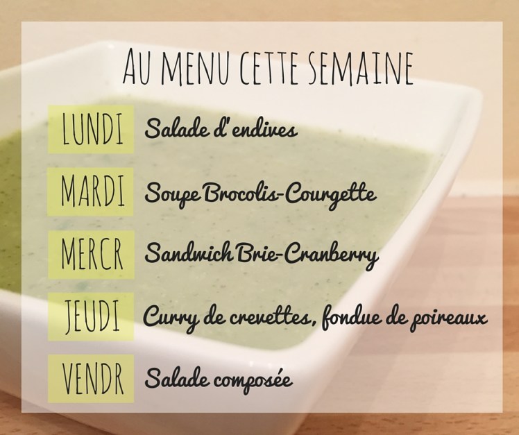 Au menu cette semaine